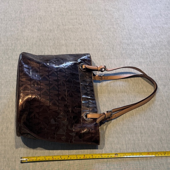 Michael Kors Shiny Black and Tan Tote - Picture 9 of 12